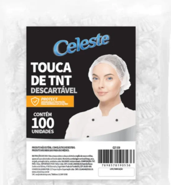 Touca TNT Branca - Celeste